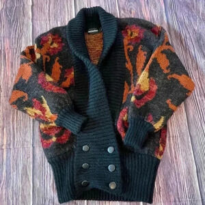COPY - 1970’s Vintage Tony Lambert Wool Cardigan Duster Fall Foliage wool blend